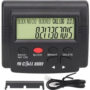 Call Blocker for Landline Phones, 2000 Groups, LCD Screen Display, Anti Harassment, Display Brightness, Large Capacity Prevent Harassment Caller ID Box with LCD Display