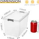 Citylife 7.8 QT 6 Pack Small Storage Bins Plastic Storage Container Stackable Box with Lids for Organizing, Clear White