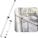 SECURITYMAN Sliding Door Security Bar-Child Proof Sliding Door Lock Bar with Anti Lift Lock - Fits Most Doors & Windows - Adjustable Patio Door Security Bar (18.75"- 51.1") - White