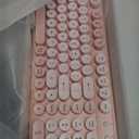 Wireless Bluetooth Keyboard - Full Size Retro Round Typewriter Style Wireless Keyboard with 2.4GHz & Bluetooth Dual-Mode Compatibility for PC, Laptop, Windows, Mac, and More (Pink)