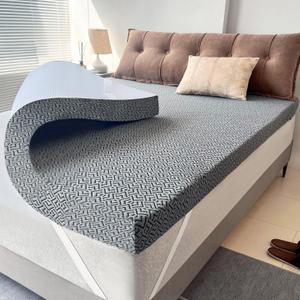 Airensky 4 Inch Memory Foam Mattress Topper,Cooling Gel Infused High Density CK(72"x84") Topper with Removable Skin-Friendly Cover,Bed Topper for Pressure Relief Back Pain, CertiPUR-US Certified, Gray (California King)