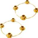Advent Christmas Candle Holder Wreath Rings,Advent Table Decoration,Metal Advent Wreath Ring (2, Gold)