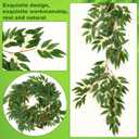 Yunlly 135ft Artificial Faux Greenery Garland Willow Leaves Vines Hanging Willow Vines Leaf Garland for Indoor/Outdoor Wedding Party Decor Wedding Table Centerpieces (Green,24 Pack)