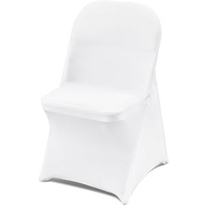 VEVOR 12 PCS White Folding Chair Covers, Kitchen Chairs Cover, Universal Washable Slipcovers Protector, Removable Chair Seat Covers, for Wedding Party Dining Room Banquet Event