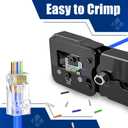 200 Pack Cat6 RJ45 Pass Through Connector, RJ45 Connectors Cat6 Pass Through Connectors (Modular Plugs/Network Connector) for Solid or Stranded UTP Cable