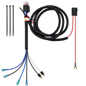 AUXLIGHT 80A Dual Horn Relay Wiring Harness Kit for Car, Premium 12V 4-Pin SPST Horn Wire Fits Vehicle Automotive Motorcycle Truck (Horn Not Included)