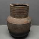 Large Rustic Ceramic vase Farmhouse Vintage Pottery for Shelf Decor Room Decor,Brown Ombre Terracotta Vase,13'' Round Decorative Vases Home Decor Living Room (13inch)