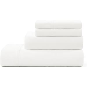 UGG Hedi King Sheet Set 4-Piece Luxury Cooling Sheets Deep Pockets Premium Bedding with 2 Pillow Shams Hypoallergenic Machine Washable Soft Lightweight Bed Set for Bedroom, King, White