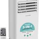 SereneLife 10,000 BTU Portable Air Conditioner, 3-in-1 AC with Cooling, Dehumidifier and Fan, Energy Efficient Mini AC Unit with 450 Sq. Ft. Coverage, Includes Window Mount Kit, (Gray)