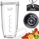 [New Model] Replacement 7 Fins Male Blade&24oz Blender Cup Compatible For Nutri Ninja Blender [4 Inch Male 7 Fins Blade]