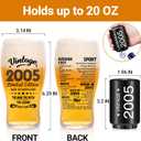 Unique 21st Birthday Gift For Man - Beer Glasses Gifts 20 Oz 2-Sided Beer Drinking Glass (1 Count) and Opener - Vintage 2005 Beer Glass21st Birthday Decorations Party Supplies, 3.5in*7.2in