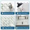 SUNWINGS 10-Sheet Peel and Stick Backsplash Coin Waterjet Tile, 11.2" x 11.2" Green Marble Looks Self Adhesive Wall Tile Stick on Backsplash for Kitchen, Bathroom, Fireplace, Shower