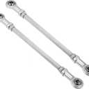Motoforti 2pcs 185mm Length 8mm Hole Diamete Adjustable Steering Tie Rod Ball Joint for 49cc Electric ATV Go Kart Accessory Steering Column Steering Suspension Silver Tone