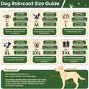 BRKURLEG Dog Raincoat for Large Dogs Waterproof Dog Rain Jacket Adjustable Hooded Dogs Raincoat Pet Rain Coat Poncho with Leash Hole, Reflective Strip, Green, XXXL