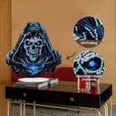 DIY Diamond Desktop Ornament, Crystal Halloween Diamond Art Painting Tabletop Ornaments Single Sided, Horror Mask Diamond Ornament for Adult Beginner Home Office Decor Crafts Present 8x8 Inches
