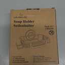 LEVERLOC Soap Dish for Shower with Hooks, Bar Soap Holder with Suction Cup, Soap Tray Rustproof Stainless Steel Holder for Bathroom Soap Saver, Black (1 Tire)