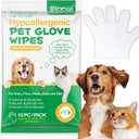 Pet Cleaning Glove Wipes10 PC Gentle Deodorizing Cleaning Wipes for Dog and Cat Pet Wipes with Coconut Oil and Oatmeal Suitable for Bath, Rooms, Lawns, Outdoor Daily Skin Care (10 counts (pack of 1))