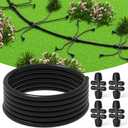 MIXC 50 FT 1/2 Inch Drip Irrigation Tubing Kit:Premium Garden and Landscape Watering System with 4 Quick Connector 4-Way Connector