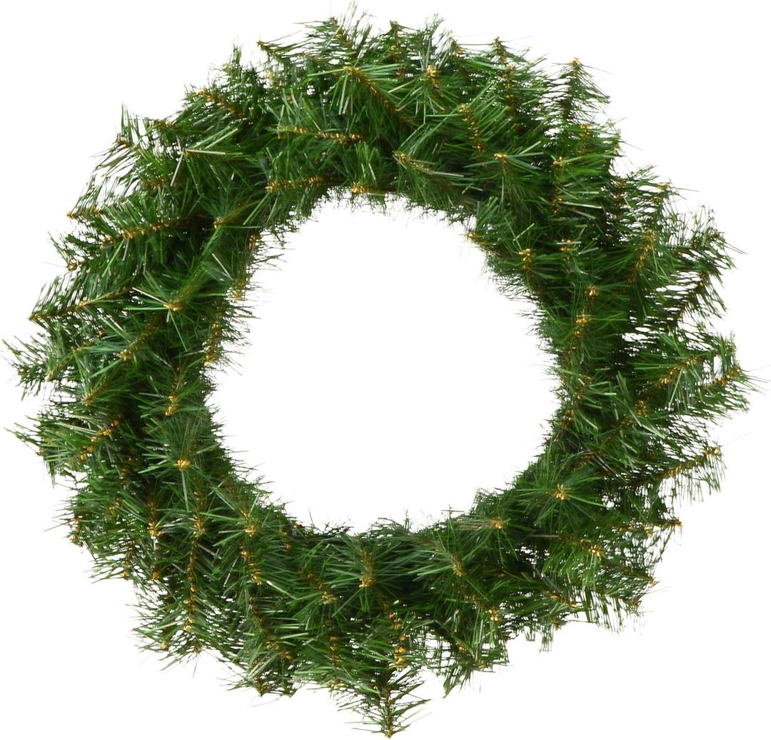 JOYIN 24'' Pre-Lit Christmas Wreath with Warm Lights, Large Lighted Christmas Wreaths for Front Door, Windows, Living Room, Xmas Indoor & Outdoor Holiday Decorations, Battery Operated