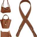 Leather Purse Shoulder Strap for Hermes Picotin/Lindy/Evelyne, Adjustable Crossbody Bags Strap Replacement (G33in-Gold)