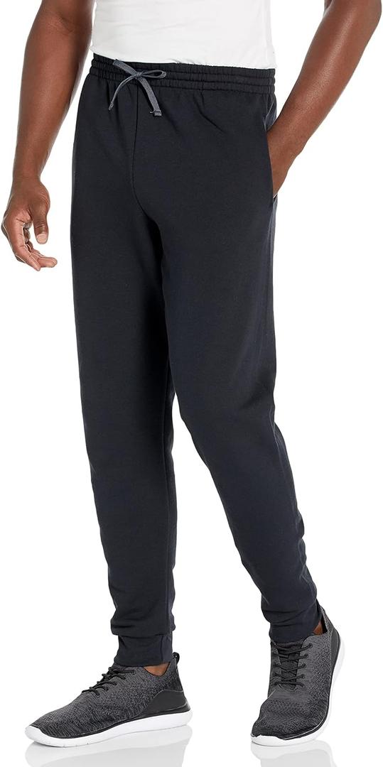 Jerzees Mens NuBlend Fleece Joggers with Pockets, Relaxed Fit, Cotton Blend (Small, Black)
