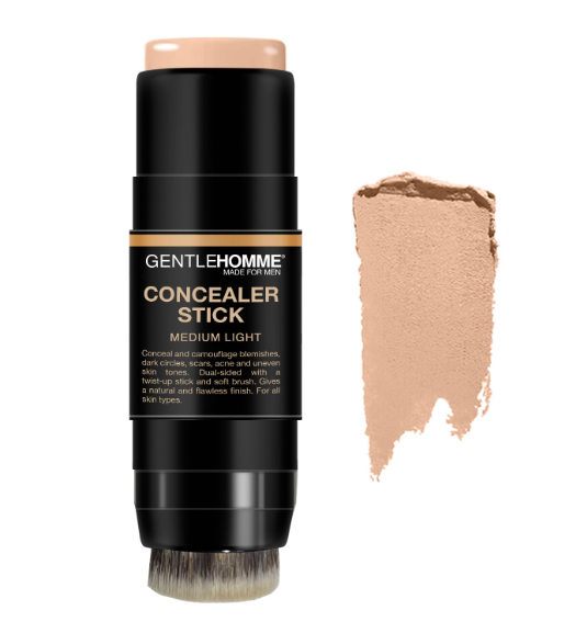 Gentlehomme Men's Concealer Stick with Brush for Dark Circles Eraser, Light
