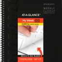 2 x AT-A-GLANCE Planner 2025-2026 Academic, Weekly & Monthly, 8-1/4" x 11", Large, Monthly Tabs, Flexible Cover, Contemporary Lite, Black (7057XL05)