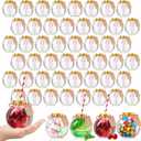 Yaomiao 48 Pcs 10 oz Christmas Ornament Cups for Drink Plastic Clear Fish Bowl with Lids and Straws Spherical Bulb Bottles Bulk for Holiday Cocktails Candy Gift Carnival Party Decorations
