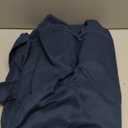 Navy Blue Curtains 84 inch Length for Bedroom Back Tab Light Filtering Semi Sheer Blue Living Room Curtains Linen Polyester Indigo Blue Drapery Panel Modern Farmhouse Aesthetic Decor Dark Blue