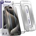 ruwa Screen Protector for iPhone 15 Pro 2-Pack HD Clear Tempered Glass Film with Auto Dust-Elimination Alignment Kit, 9H Hardness Drop Protection, Scratch Resistant, Full Coverage, Bubble-Free (Transparent)