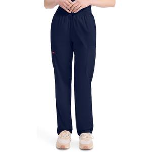 Dickies EDS Signature Scrubs for Women, Elastic Waist Pull-On Cargo Pants for Women in Soft Brushed Poplin - 86106 (Blue, XL)