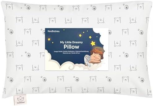Toddler Pillow with Pillowcase - 13x18 My Little Dreamy Kids Travel Bed Pillows for Sleeping, Organic Cotton Small Pillowcase, Soft & Breathable, Machine Washable, Toddlers 2-5 years old (Bumble Bear)
