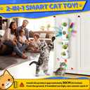 Cat Toys Interactive for Indoor Cats, Mounted Feather Automatic Enrichment Cat Toy with Speed Adjustable Smart Activated for Kittens & Bored Adult Cats, USB Rechargeable, Perfect For Indoor Cats