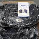 Boat Fenders 4 Pack 8.5 x 27 Inches Ribbed Twin Eyes Boat Fenders Bumpers for Docking, Comes with Ropes and Pump to Inflate (Obsidian Black)