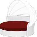 Outdoor Daybed Cushion Cover, 66" Replacement Round Bed Cushion Cover,Outdoor Waterproof and Fade-Resistant Sun Bed Outdoor Cushion Cover - Patio Round Daybed Cushion Cover, Cover ONLY (Red)