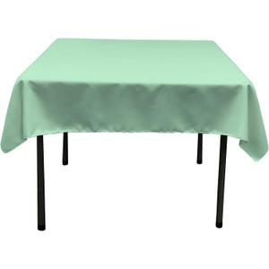 LA Linen Polyester Poplin Square Tablecloth, 52 by 52-Inch, Mint