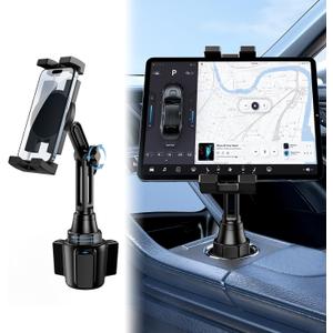 Tablet Holder for Car, Car Cup iPad Holder Mount, [Upgraded Version] Universal Cup Cradle, Long Adjustable Neck, for 4.7-13 Cell Tablet/Phone Stand for iPad, iPhone, Galaxy, Google, Switch and more