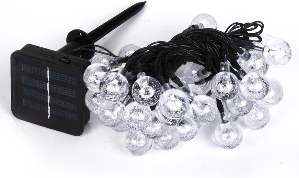 NAACOO Solar String Lights Outdoor 40Ft Waterproof Fairy Lights with 8Modes,Solar Powered Crystal Globe Lights for Garden Fence Patio Home Party Christmas Decoration (White)