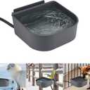 NAMSAN Small Heated Pet Bowl for Cats Rabbits, Outdoor and Indoor, 1 L Heated Water Bowl for Chicken Birds Ice Free, Thermal-Bowl for Dog Cage, Hanging Kennel Dish, Self-Assembly