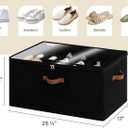 StorageWorks Shoe Organizer for Closet, Fits up to 24 Pairs, Shoe Cubby Storage Containers with Adjustable Dividers and Clear Cover, Black