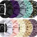 Scrunchies Bands Compatible for 40mm 38mm 41mm 42mm 44mm 45mm 46mm 49mm, Soft Nylon Elastic Strap Wristband for iWatch Series 10 9 8 7 6 5 4 3 2 1 SE Ultra