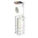 zccz - Toilet Paper Holder Stand - Tissue Holder for Bathroom Freestanding - Toilet Paper Roll Holders with Shelf for Phones, Anti-Slip Paper Dispenser