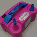 IDAODAN Electric Balloon Pump, Portable Electric Balloon Blower Machine Balloon Air Pump Dual Nozzle Rose Red 110V 600W Balloon Inflator for Party Decorations