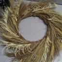 Dried Wheat Wreath, Fall Wreath for Front Door, Pampas Dried Flower for All Seasons, Boho Wall Decor, Farmhouse Rustic Floral DIY Wreath Arrangement