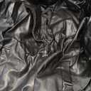Womens Oversized Faux Leather Motocycle Jacket Zip Up Outwear Coat with Pockets, M