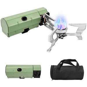 GRILL FORCE Portable Camping Stove, 8871BTU/2600W Portable Stove, Foldable Camp Stove, Outdoor Gas Stove, Butane Stove, Backpacking Stove with Storage Bag for Camping, Hiking, Picnic, Backpacking, RV