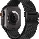 Braided Solo Loop for Apple Watch Ultra/2 Bands 49mm 46mm 45mm 44mm 42mm Men/Women,Parachute Buckle Stretchy Elastic Nylon Sport Strap Wristband for iWatch Bands Series 10 9 8 7 6 5 4 3 SE/2 (01-Black)