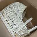 Wicker Baby Carriage Wicker Stroller for Baby Shower Vintage Woven Rattan Flower Basket Decorative Cart Storage with Handle for Floral Arrangement Wedding Photo Props(Cream,20 in)