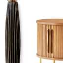 Floor Vases, Tall Floor Vase 23.6 inch (60CM, 1.96FT) Tall Vases, Sturdy Black Vase for Living Room Decor, Resin Bronze Color (Brown)