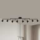 8 Light Track Lighting Fixtures Ceiling, Matte Black Kichen Track Lighting Fixtures, Rotatable Light Heads, Adjustable Modern LED Track Lights for Kitchen/Hallway, No GU10 Bulb